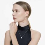 Eternity drop earrings Lab-grown diamonds 1.25 ct tw, Pear shape, 18K white gold - Image 2