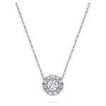 Eternity halo solitaire pendant Lab-grown diamonds 0.23 ct tw, Round shape, Sterling silver