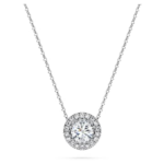 Eternity halo solitaire pendant Lab-grown diamonds 0.59 ct tw, Round shape, 18K white gold
