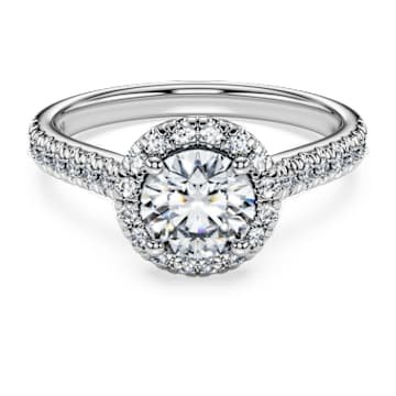 eternity-halo-solitaire-ring-lab-grown-diamonds-1.33-ct-tw-round-shape-18k-white-gold-swarovski-5699187 Eternity halo solitaire ring Lab-grown diamonds 1.33 ct tw, Round shape, 18K white gold - Image 1