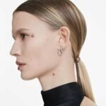 Eternity hoop earrings Lab-grown diamonds 0.1 ct tw, Round shape, Small, 18K white gold - Image 2