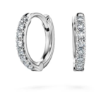 Eternity hoop earrings Lab-grown diamonds 0.1 ct tw, Round shape, Small, 18K white gold