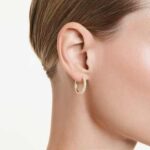 Eternity hoop earrings Lab-grown diamonds 0.5 ct tw, Round shape, 18K yellow gold - Image 2