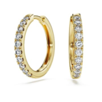 Eternity hoop earrings Lab-grown diamonds 0.5 ct tw, Round shape, 18K yellow gold