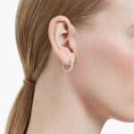 Eternity hoop earrings Lab-grown diamonds 0.5 ct tw, Round shape, Sterling silver - Image 2