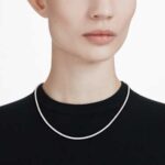 Eternity necklace Lab-grown diamonds 7 ct tw, Round shape, 18K white gold - Image 2
