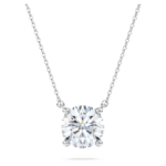 Eternity solitaire pendant Lab-grown diamonds 2 ct tw, Round shape, 18K white gold