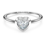 Eternity solitaire ring Lab-grown diamonds 0.5 ct tw, Heart shape, Sterling silver