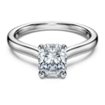 Eternity solitaire ring Lab-grown diamonds 1 ct tw, Octagon shape, 18K white gold