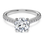 Eternity solitaire ring Lab-grown diamonds 1.7 ct tw, Round shape, 18K white gold
