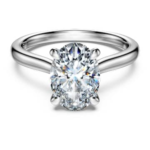 Eternity solitaire ring Lab-grown diamonds 2 ct tw, Oval shape, 18K white gold