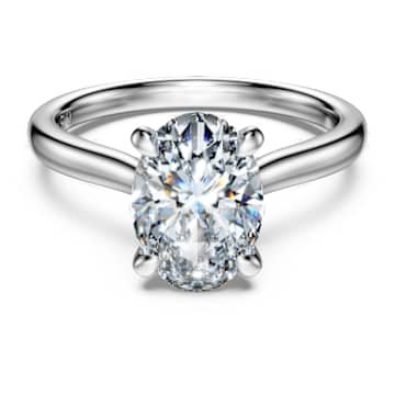 eternity-solitaire-ring-lab-grown-diamonds-2-ct-tw-oval-shape-18k-white-gold-swarovski-5699600 Eternity solitaire ring Lab-grown diamonds 2 ct tw, Oval shape, 18K white gold - Image 1