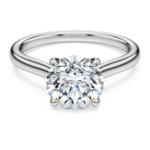 Eternity solitaire ring Lab-grown diamonds 2 ct tw, Round shape, 18K white gold