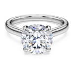 Eternity solitaire ring Lab-grown diamonds 3 ct tw, Round shape, 18K white gold