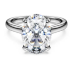 Eternity solitaire ring Lab-grown diamonds 4 ct tw, Oval shape, 18K white gold