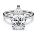 Eternity solitaire ring Lab-grown diamonds 4 ct tw, Pear shape, 18K white gold
