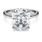Eternity solitaire ring Lab-grown diamonds 5 ct tw, Octagon shape, 18K white gold