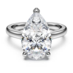 Eternity solitaire ring Lab-grown diamonds 5 ct tw, Pear cut, 18K white gold