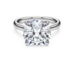 Eternity solitaire ring Lab-grown diamonds 5 ct tw, Round shape, 18K white gold