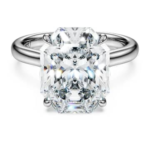 Eternity solitaire ring Lab-grown diamonds 6 ct tw, Octagon shape, 18K white gold