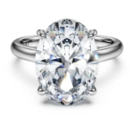 Eternity solitaire ring Lab-grown diamonds 6 ct tw, Oval shape, 18K white gold