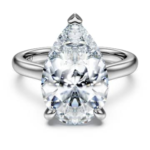 Eternity solitaire ring Lab-grown diamonds 6 ct tw, Pear shape, 18K white gold