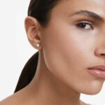 Eternity stud earring Lab-grown diamonds 0.5 ct tw,  Single, Round shape, 18K white gold - Image 2
