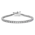 Eternity Tennis bracelet Lab-grown diamonds 3 ct tw, Round shape, 18K white gold