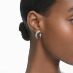 Exist hoop earrings Small, White, Rhodium plated - Image 2