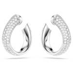 Exist hoop earrings Small, White, Rhodium plated