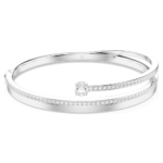 Fresh bangle Round cut, White, Rhodium plated