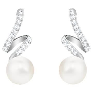 gabriella-drop-earrings-white-rhodium-plated-swarovski-5528447 Gabriella drop earrings White, Rhodium plated - Image 1