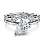 Galaxy ring Set (2), Lab-grown diamonds 1.4 ct tw, Pear shape, 18K white gold