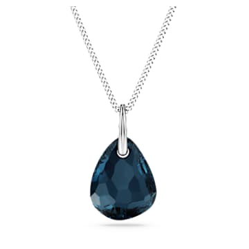 galet-pendant-blue-rhodium-plated-swarovski-5735418 Galet pendant Blue, Rhodium plated - Image 1