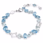 −30% Sale Gema bracelet Mixed cuts, Blue, Rhodium plated - Image 5