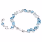 −30% Sale Gema bracelet Mixed cuts, Blue, Rhodium plated