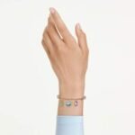 Gema bracelet Mixed cuts, Dangling crystals, Multicoloured, 18K gold finish - Image 2