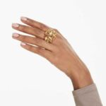 Gema cocktail ring Mixed cuts, Yellow, 18K gold finish - Image 2