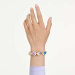 Gema cuff, Oversized crystals, Mixed cuts, Multicoloured, 18K gold finish - Image 2