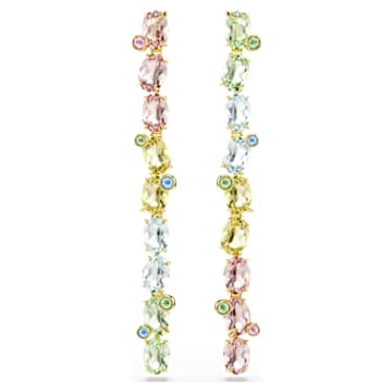 gema-drop-earrings-asymmetrical-design-mixed-cuts-long-multicoloured-18k-gold-finish-swarovski-5705809 Gema drop earrings Asymmetrical design, Mixed cuts, Long, Multicoloured, 18K gold finish - Image 1