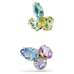 Gema ear cuffs, Asymmetrical design, Mixed cuts, Multicoloured, 18K gold finish