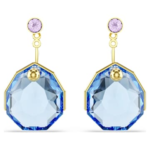Gema earring jackets Blue, 18K gold finish