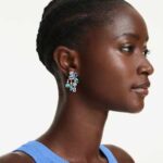 Gema earring jackets Mixed cuts, Multicoloured, 18K gold finish - Image 2