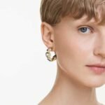 Gema hoop earrings Mixed cuts, Multicoloured, 18K gold finish - Image 2