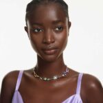 Gema necklace, Mixed cuts, Multicoloured, 18K gold finish - Image 2