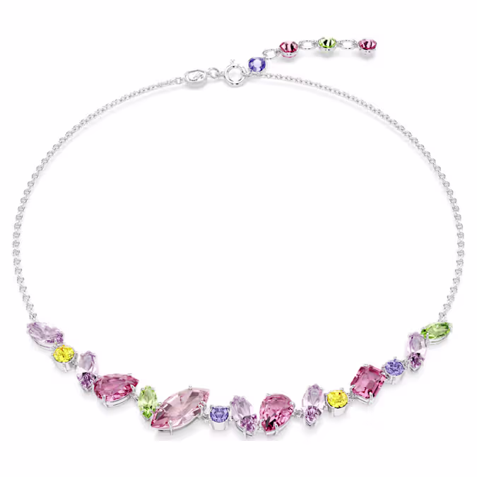 gema-necklace-mixed-cuts-multicoloured-rhodium-plated-swarovski-5658398-1 Gema necklace Mixed cuts, Multicoloured, Rhodium plated - Image 1
