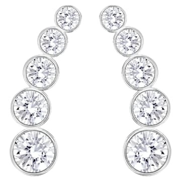 harley-ear-cuffs-round-cut-white-rhodium-plated-swarovski-5528502 Harley ear cuffs Round cut, White, Rhodium plated - Image 1