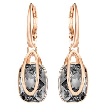 holding-drop-earrings-grey-18k-rose-gold-finish-swarovski-5528488 Holding drop earrings Grey, 18K rose gold finish - Image 1