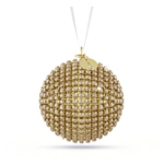 Holiday Magic Classics Crystal Mesh Ball Ornament Gold tone