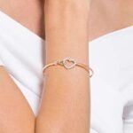 Hyperbola bangle Infinity and heart, White, Mixed metal finish - Image 2